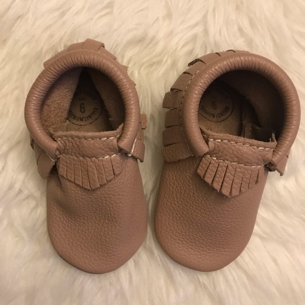 NEW! Freshly picked tan moccasins leather baby